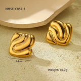 European And American Fashion Ins Exaggerated Titanium Steel Earrings 18K Gold Plating Non-fading Design Sense