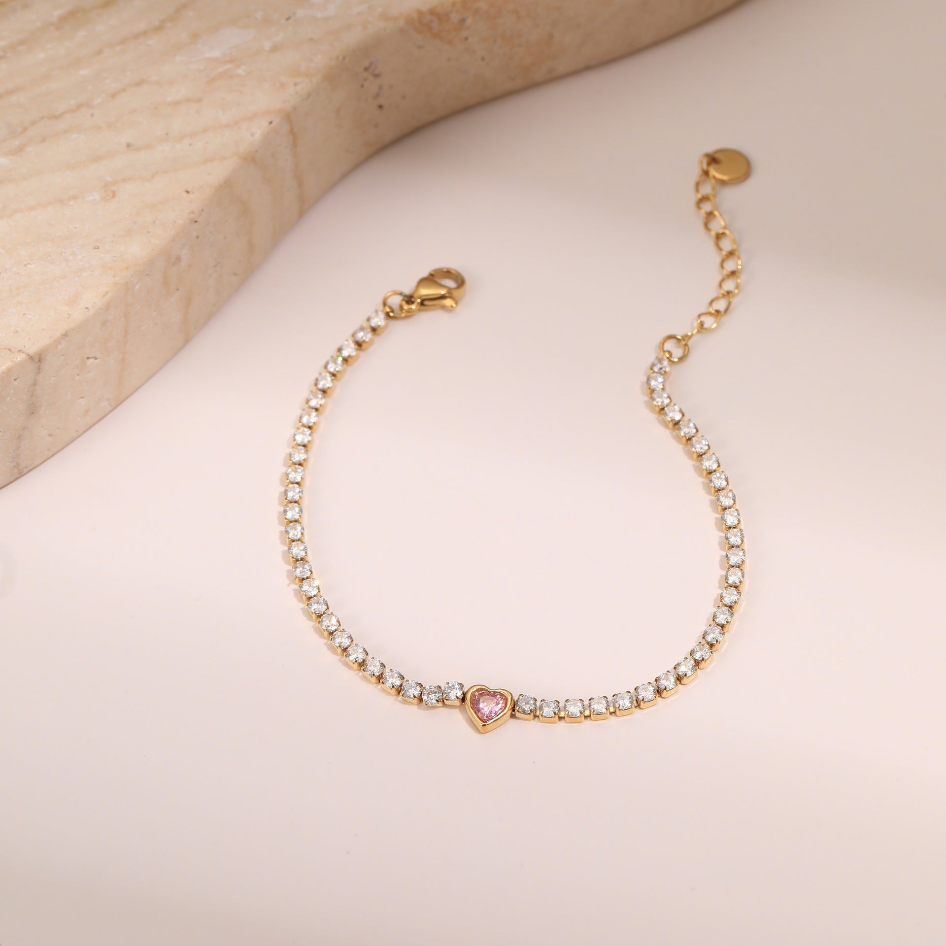 Titanium Steel Bracelet Inlaid Zircon Sweet