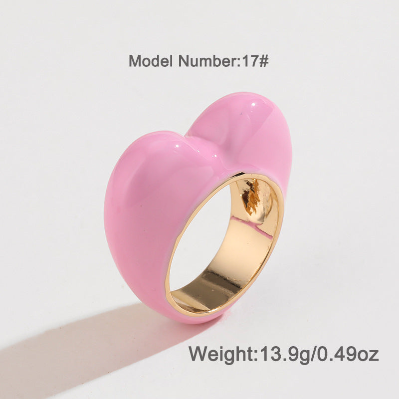 Original Design Color Three-dimensional Enamel Ring
