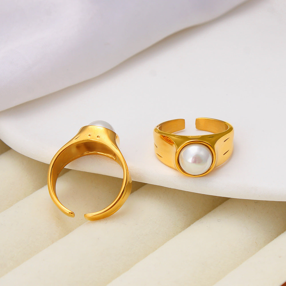 European And American Entry Lux 18K Gold Single Ring