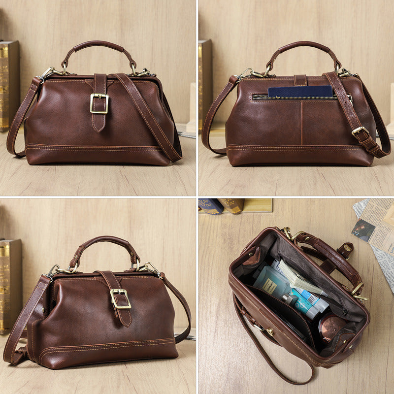 Top Layer Cowhide Dual-use Women's Shoulder Messenger Bag Large Capacity