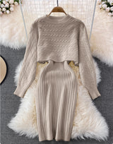 Women's Loose Two-piece Sweater Knitted Dress