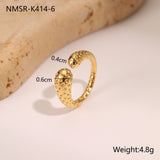 European And American Design Geometric Hammer Pattern Niche Temperament Open Ring