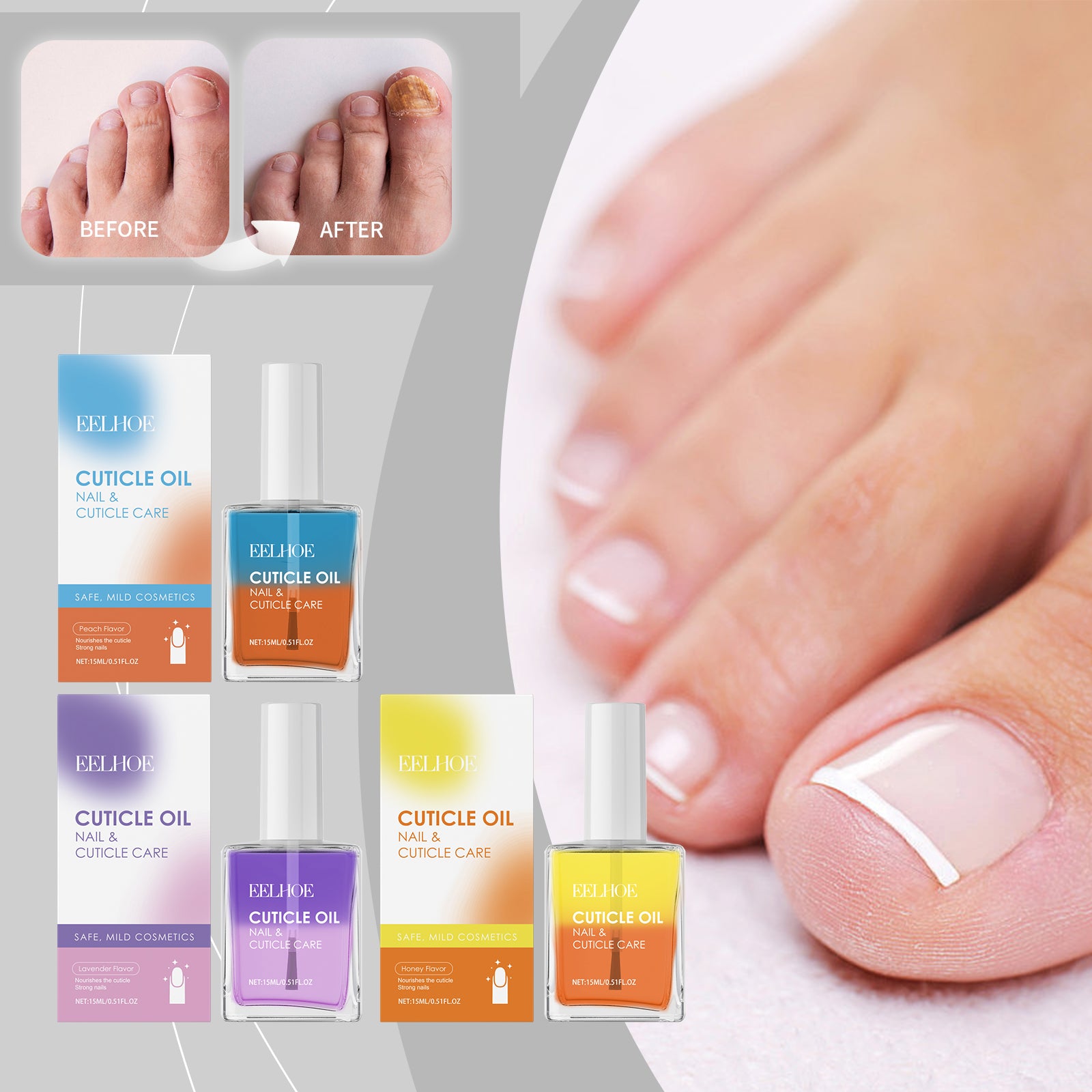 EELHOE Double-Layer Nail Cuticle Oil For Nail Cuticle Repair, Moisturizing And Softening Nail Surface Care Oil
