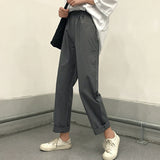 Elastic High Waist All-matching Loose Straight Casual Pants For Women