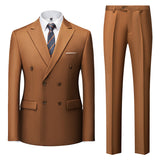 Men's Fashion Casual Solid Color Two-piece Set