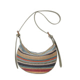 Fashion Rainbow Straw Tote Women's Casual Shoulder Messenger Bag