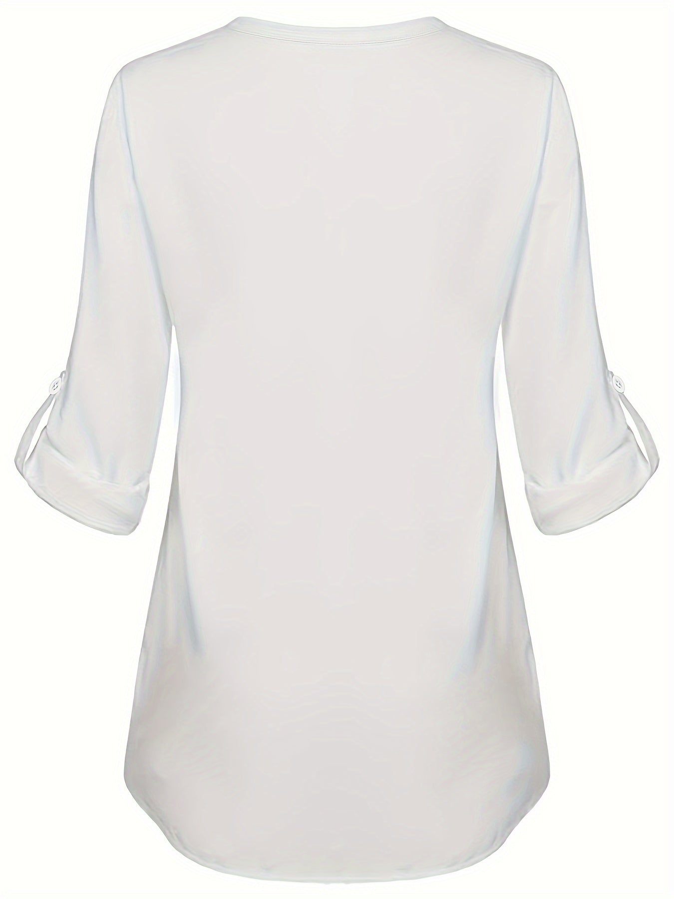 Women's Long Sleeved Simple And Versatile Casual Pearl Button Shirt