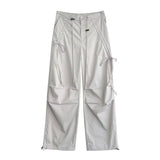 Light Gray Overalls Straight Loose Wide-leg Casual Pants
