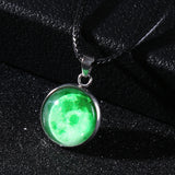 Time Stone Christmas Moon Night Sky Luminous Alloy Pendant Necklace