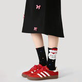 Holiday Collection Fall Or Winter Christmas Cotton Socks Women's Mid-Calf Socks With Festive Designs