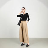 Women's Fine Twill Sandcard Elastic Waist Casual Pants
