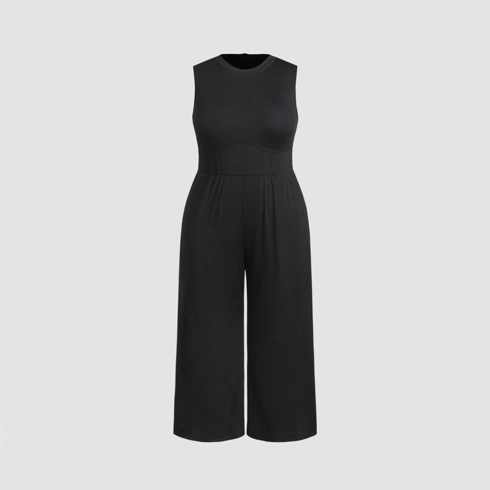 Women's Fashion Casual Pure Color All-matching Jumpsuit