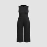 Women's Fashion Casual Pure Color All-matching Jumpsuit