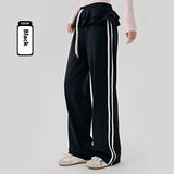 Loose Sports Pants Casual Women's Flounced Design Ballet Style Fashionable Side Stripes