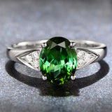 A Niche Design With A Red And Blue Zircon Ring Inlaid