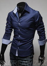 Plaid Color Matching Casual Plus Size Men's Shirt