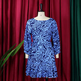 Fashion Print Loose Casual Pleated Tie Up African Large Dress