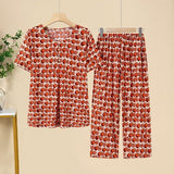 Middle-aged And Elderly Ice Silk Short Sleeve Suit