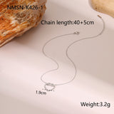 European And American Hollow Heart Shape With Diamond Pendant Stainless Steel Necklace