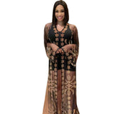 African Ethnic Style Robe Fashion Mesh Hot Drill Suspender Dress