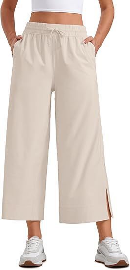 Women's Wide Leg Drawstring Comfort And Casual Loose Cropped Sweatpants