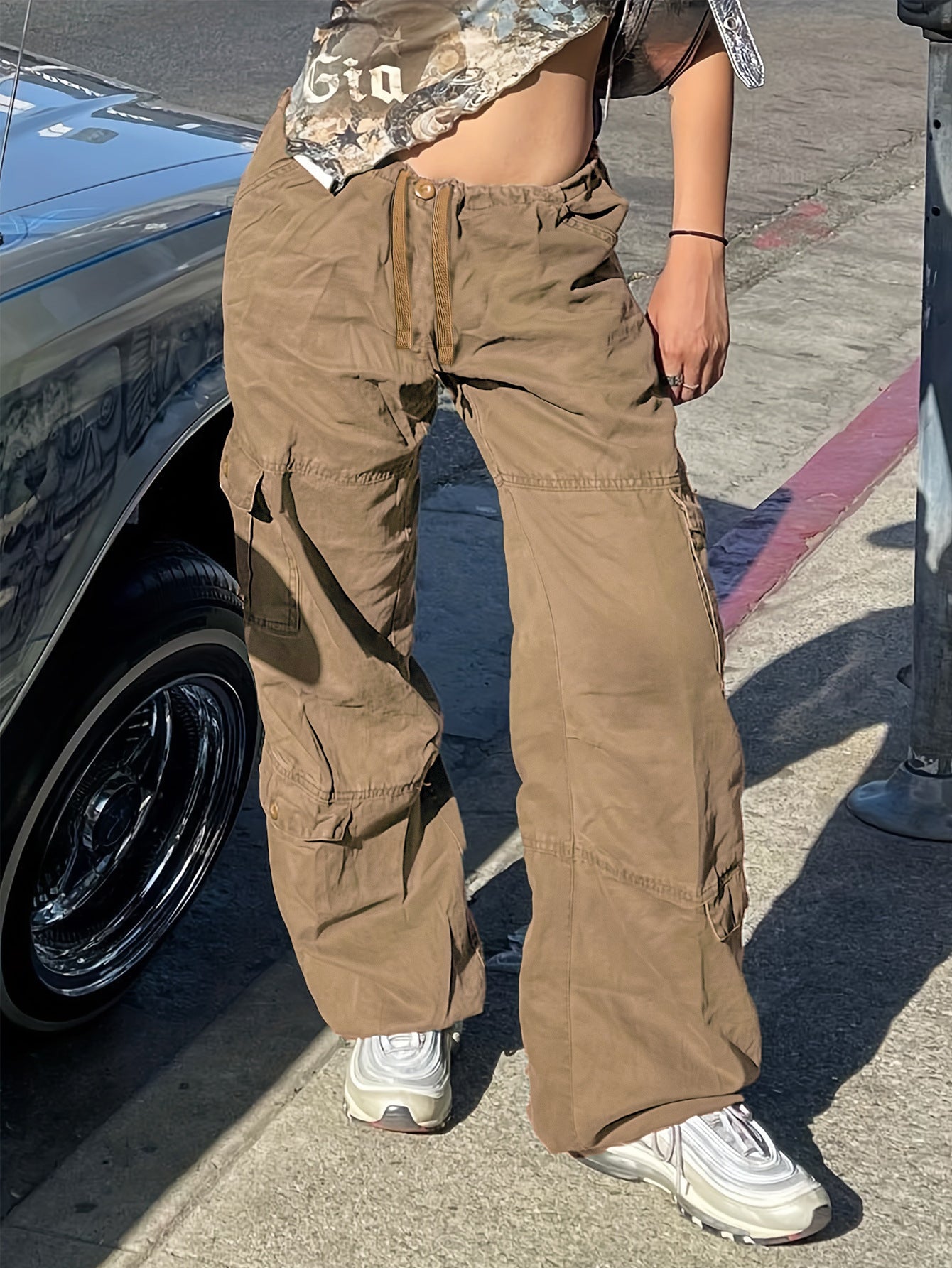 TL337 European And American Street Style Overalls Loose Jeans