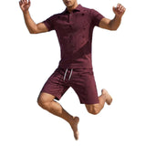 Summer Washed Distressed Polo Shirt With Buttons Mens Sports Polo Tee