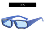 Double Circle Narrow Frame Square Sun Glasses