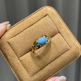 Vintage Court Style Refined And Simple Asterism Turquoise Ring
