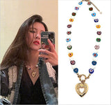 Natural Freshwater Pearl Heart Necklace Women's Bohemian Style