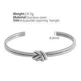 Stainless Steel 18K Gold Plating Knotted C- Shaped Open Double-layer Bracelet