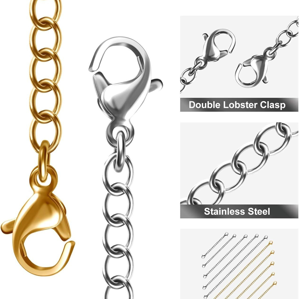 Copper Double-headed Lobster Buckle Closing Bracelet Necklace Ornament