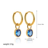 Women's Retro Simple Oval Zircon Earrings