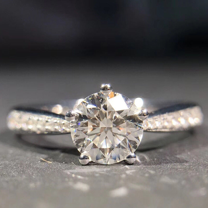 Five-claw Micro Rhinestone Ring Simple