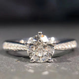 Five-claw Micro Rhinestone Ring Simple