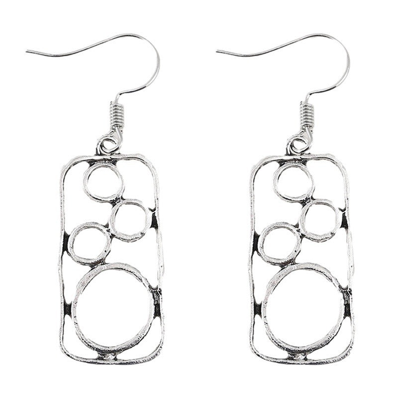 Simple Personality Round Ring Earrings Geometric Irregular Square