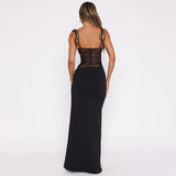 Y2K Lace Suspender Dress Fashion Sexy Lace Long Dresses Party Evening Club Beach Clothing For Women