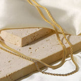 Women's Retro Solid Color Double-layer Twist Necklace