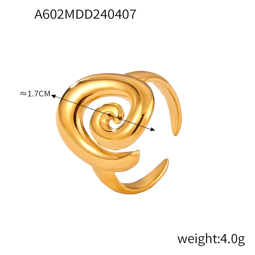 Niche Personality Spiral Twist Design Ring