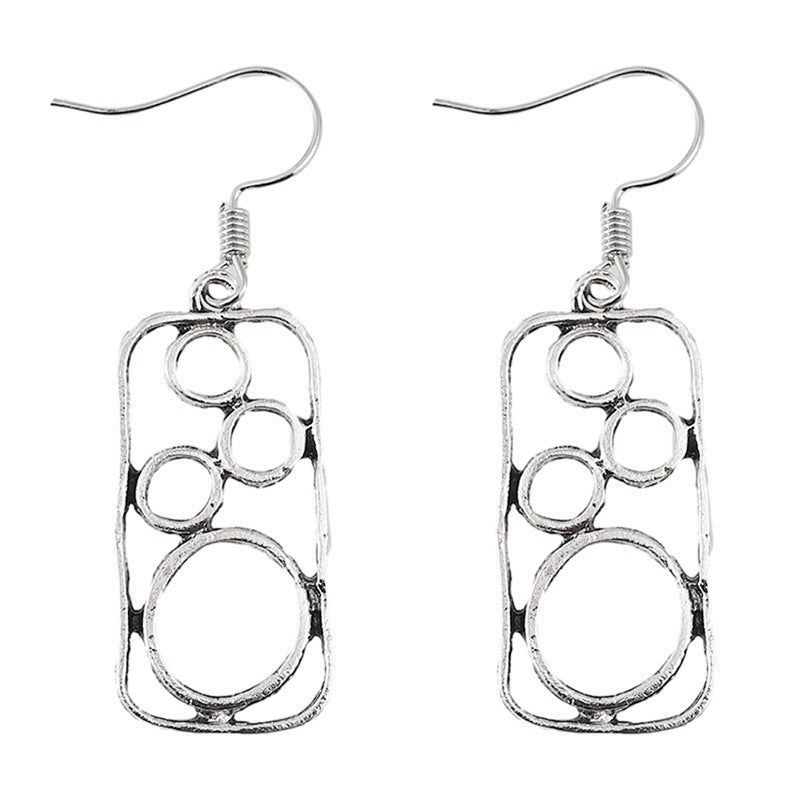 Simple Personality Round Ring Earrings Geometric Irregular Square