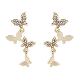 New Women's Temperament Four Butterfly Copper Earrings