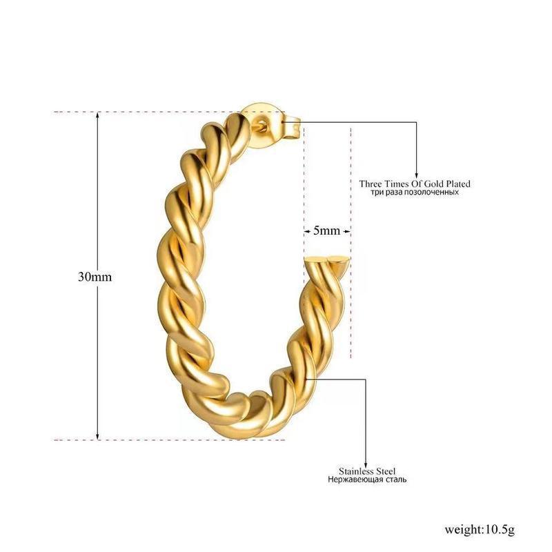 Exaggerated Twist Earrings Twist C Word Trendy Unique