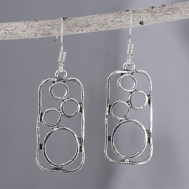 Simple Personality Round Ring Earrings Geometric Irregular Square