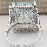 Women's Versatile Fashion Inlaid Lake Blue Zircon Ring