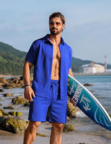 Knitwear Sports Casual Short Sleeve And Shorts Suit