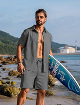 Knitwear Sports Casual Short Sleeve And Shorts Suit