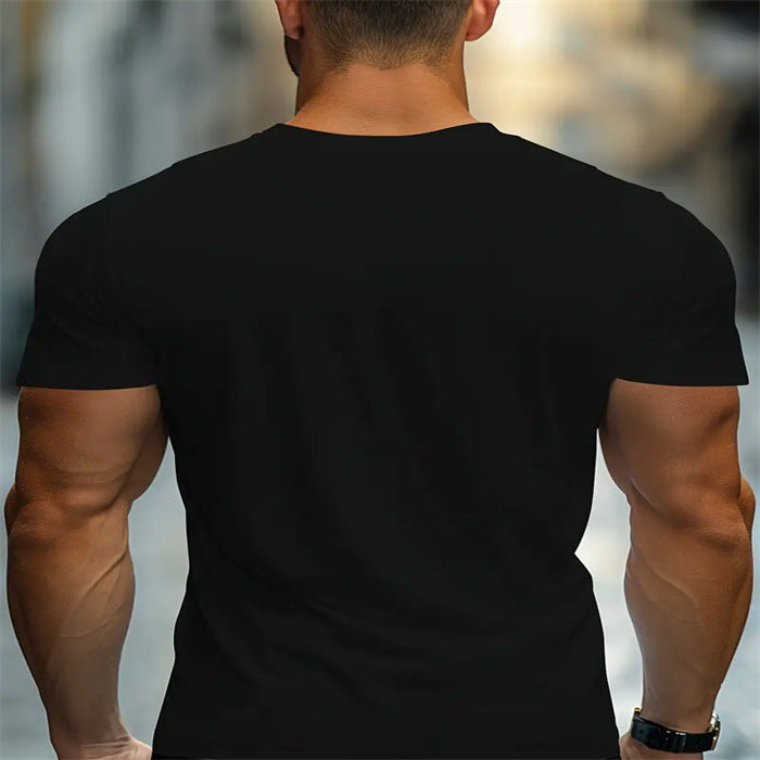 Men's Fashion Leisure Commute All-matching Round Neck Short Sleeve T-shirt
