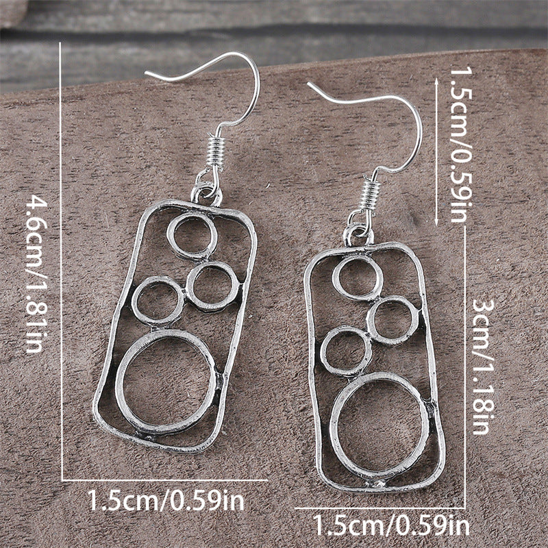 Simple Personality Round Ring Earrings Geometric Irregular Square
