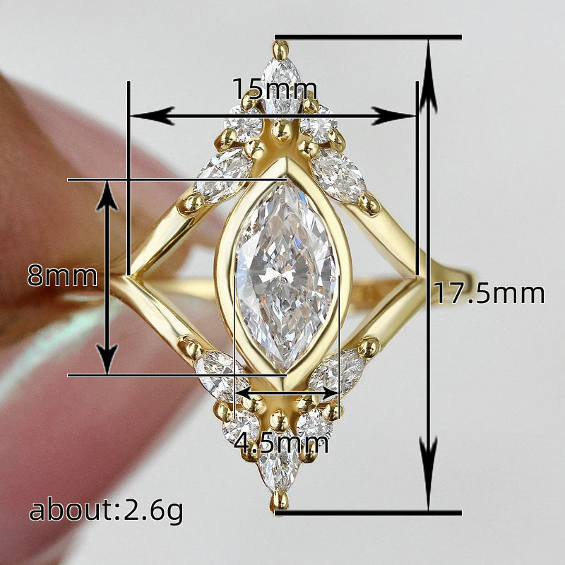 Horse Eye Geometric Design Affordable Luxury Fashion Wind Ring